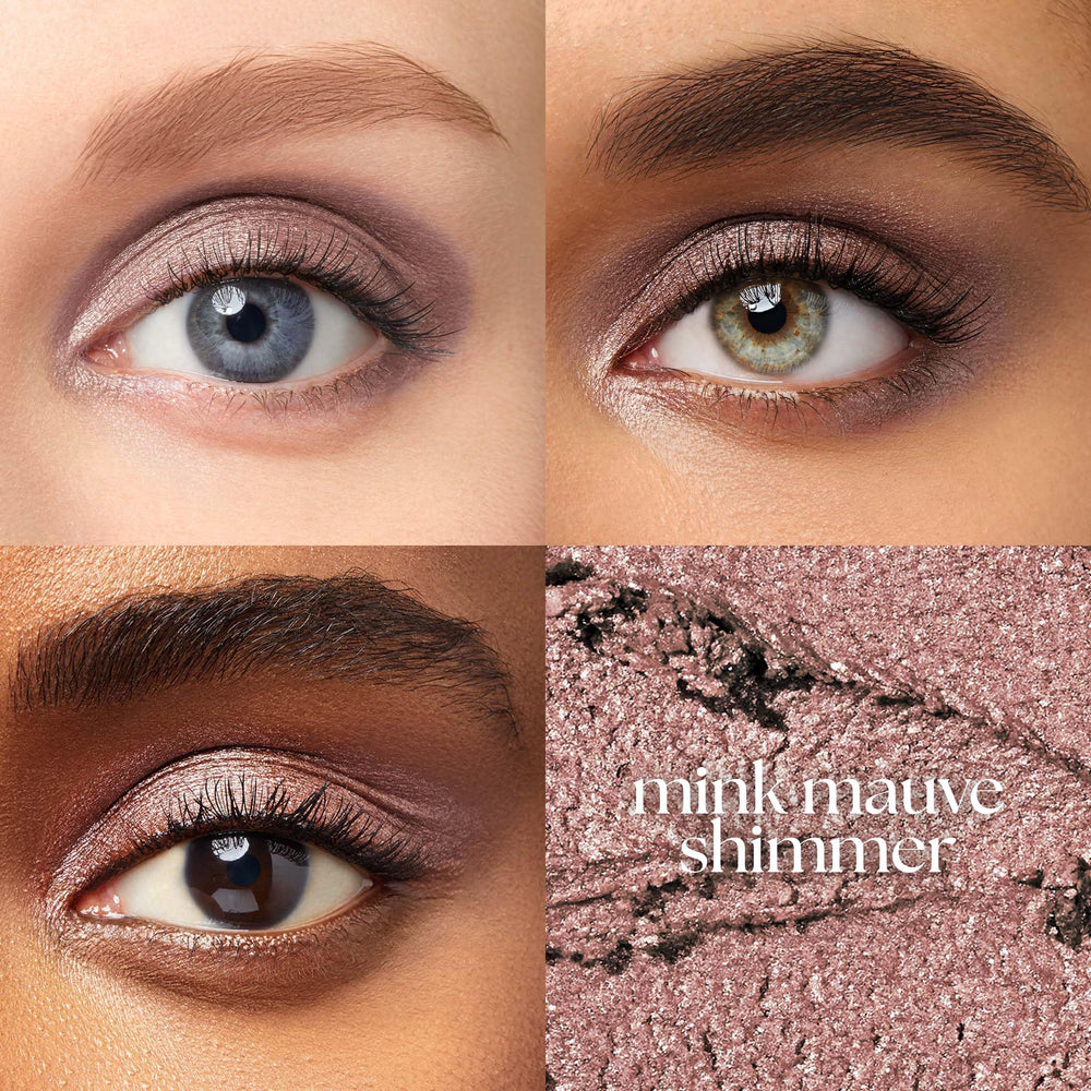 Julep Eyeshadow 101 mink mauve shimmer swatch demonstrates high pigmentation.
