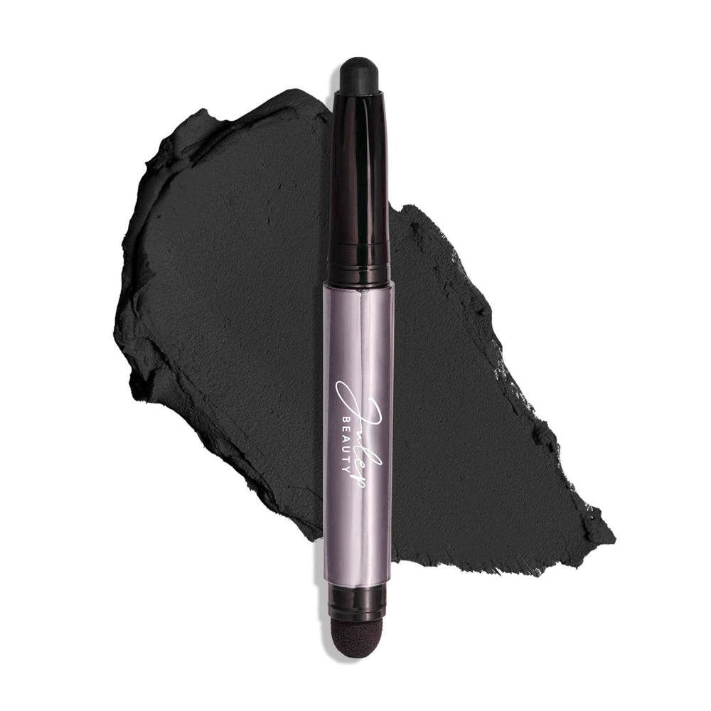 Julep Eyeshadow 101 Onyx Black Matte cream-stick swatch for bold, long-lasting color.