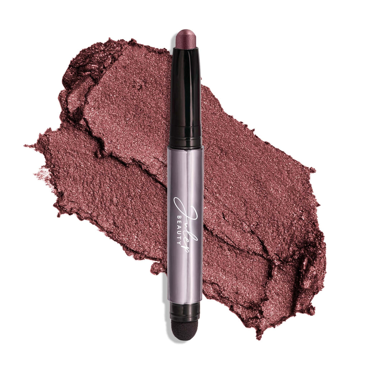Julep Eyeshadow 101 Orchid Shimmer application shows creamy texture for quick, buildable color.