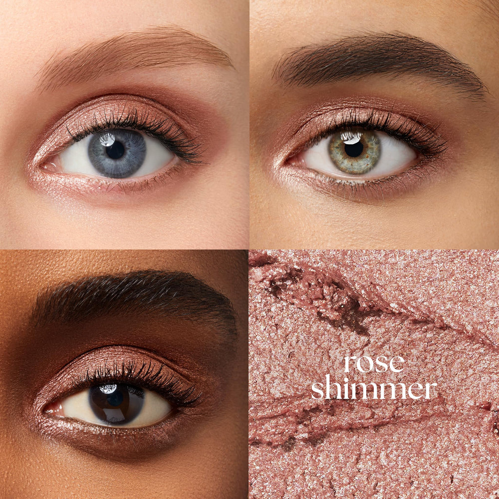Julep Eyeshadow 101 Rose Shimmer swatch shows creamy texture and radiant color payoff.