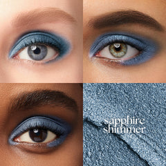 Julep Eyeshadow 101 Sapphire Shimmer texture swatch showing creme-to-powder finish.