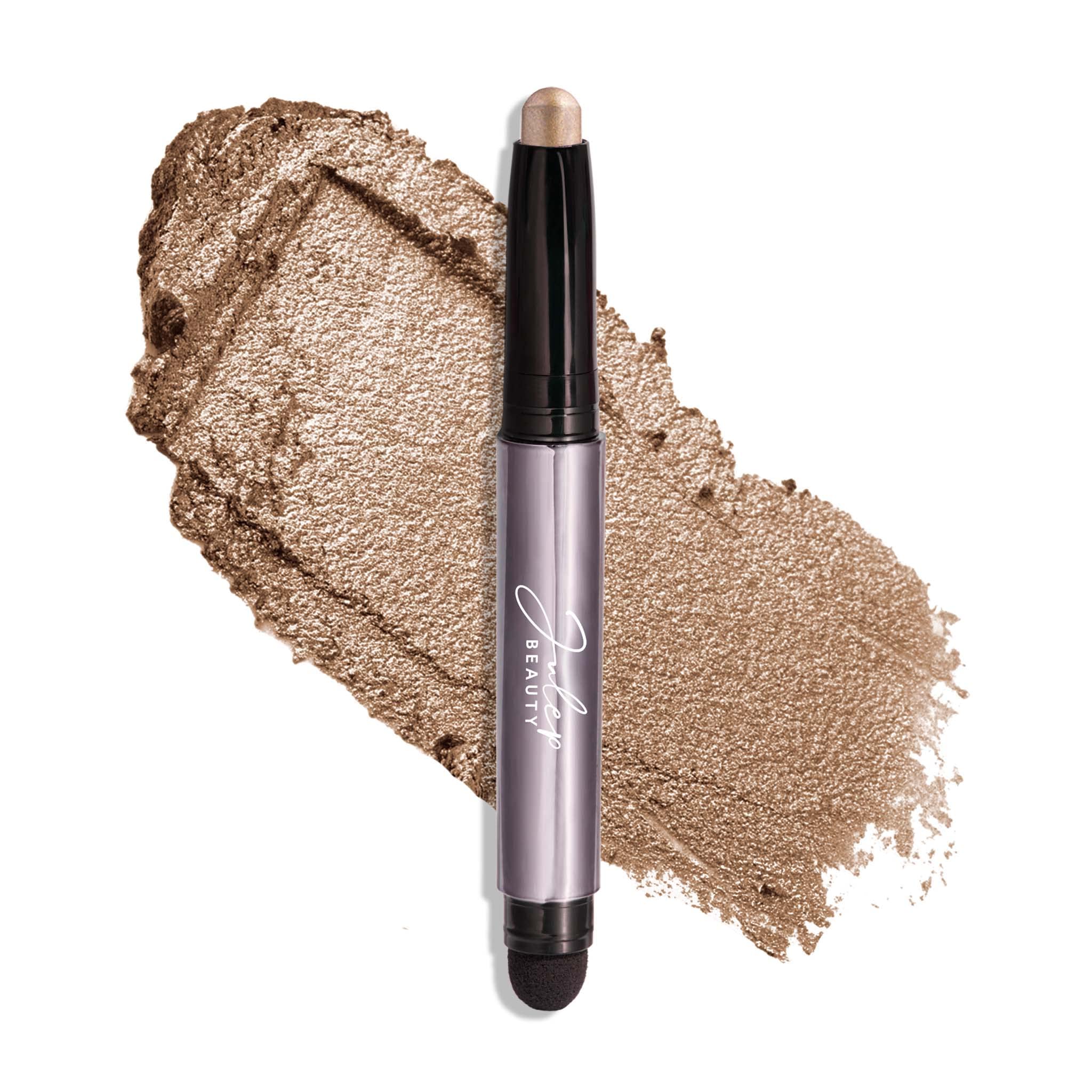 Julep Eyeshadow 101 Silver Moonlight Swirl demonstrates metallic shimmer shade and payoff
