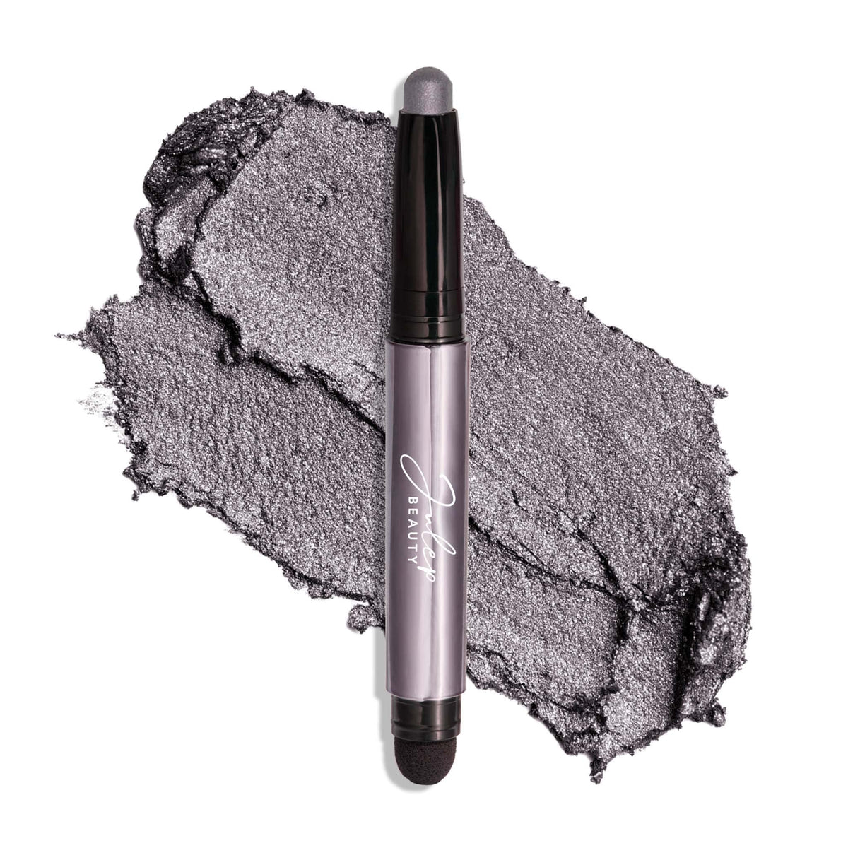 Julep Eyeshadow 101 smoky-grey shimmer swirl offers buildable color with a subtle metallic glow.
