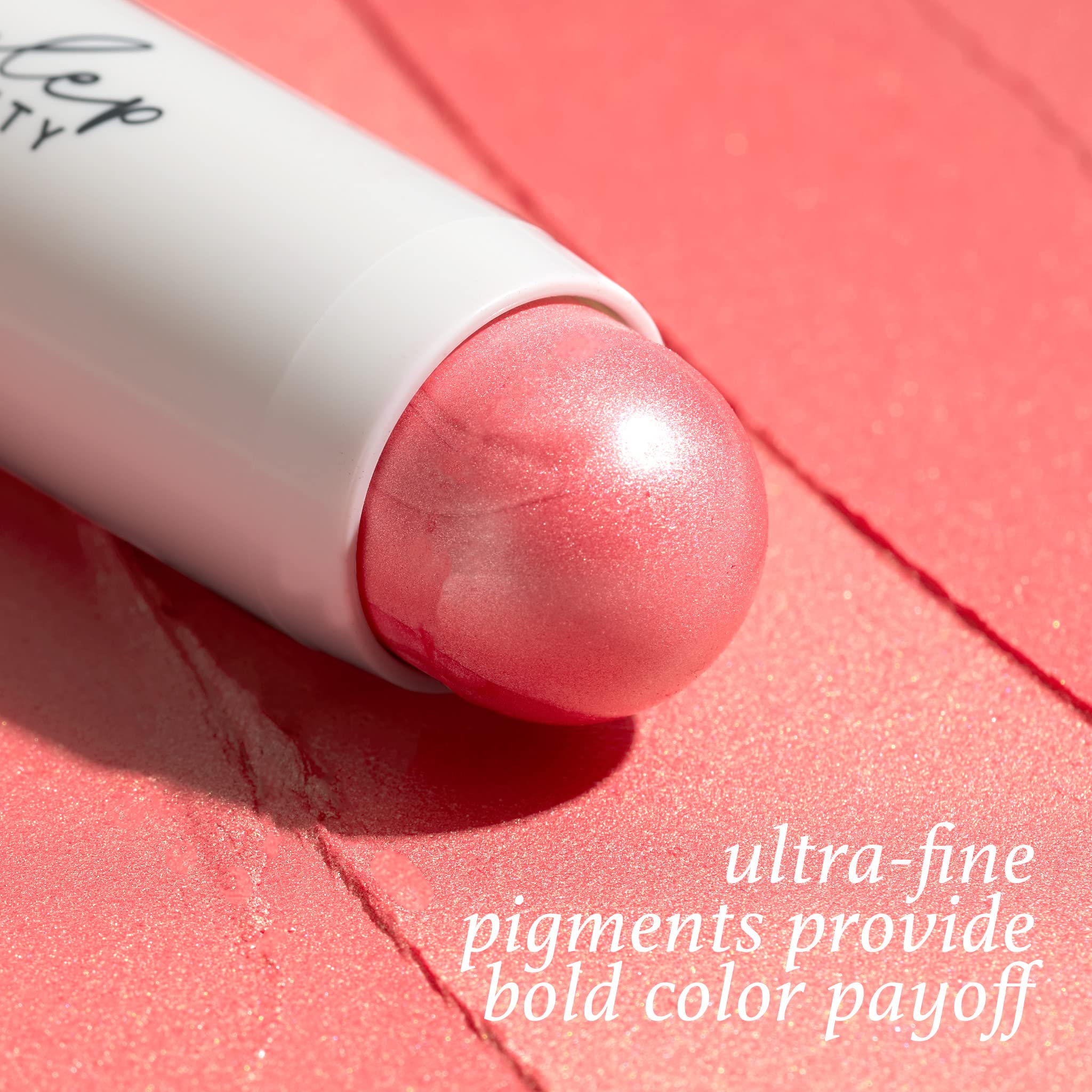 Julep Golden Guava blendable color closeup demonstrates versatility for lips and cheeks.