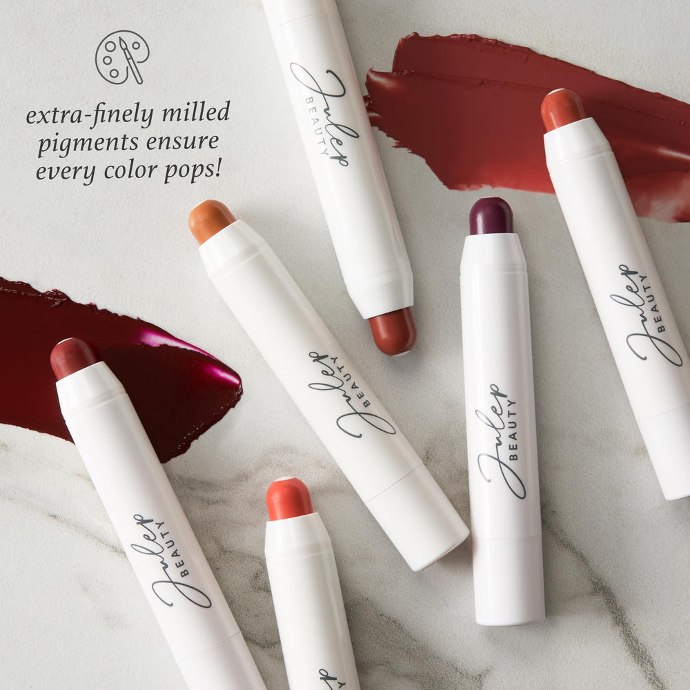 Julep It's Balm Tint Brown Sugar application closeup shows smooth comfortable wear