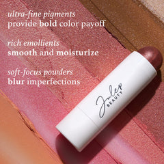 Julep Skip The Brush rose-gold lip swatch for fast monochromatic color