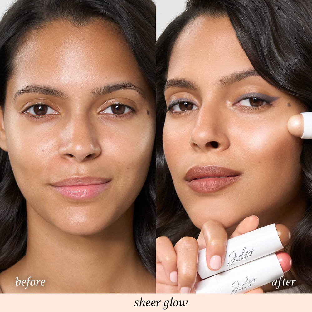 Julep Skip The Brush stick used on lips for monochromatic color.