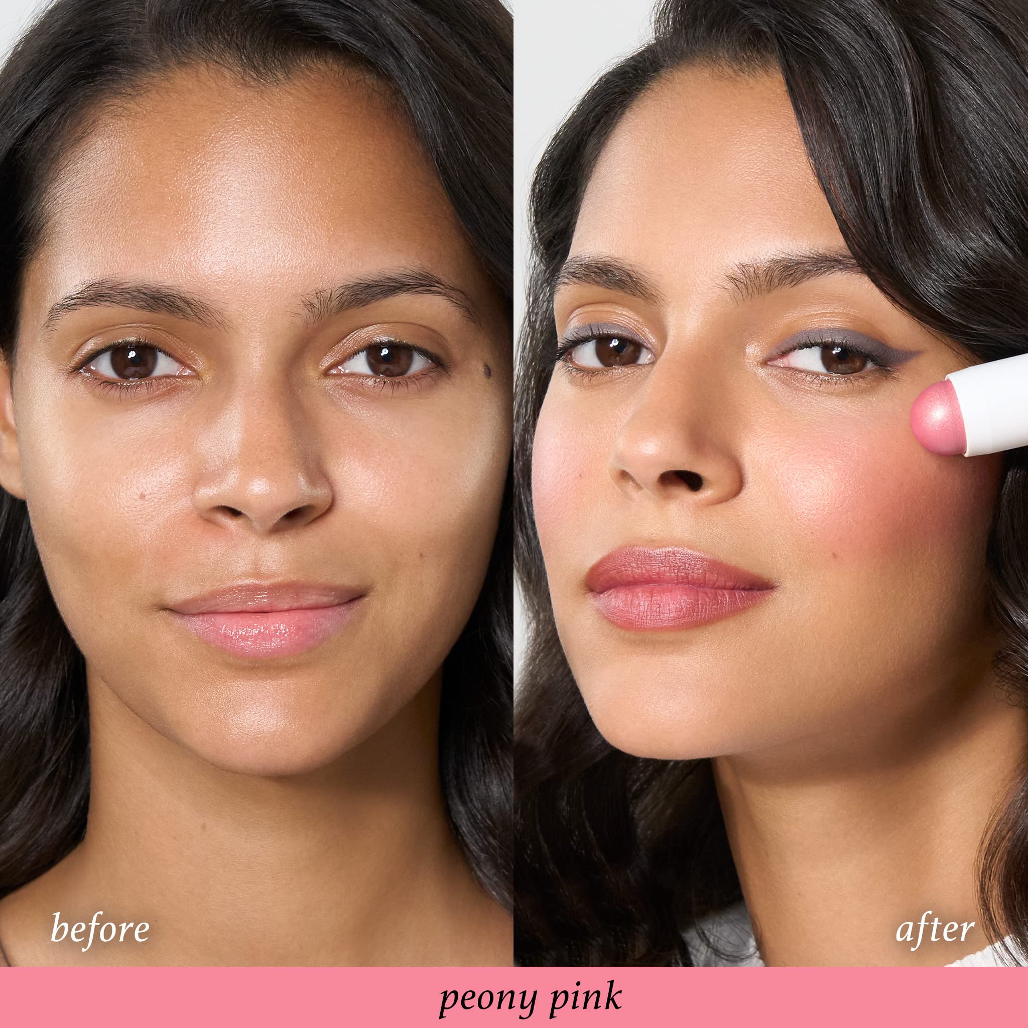 Julep Skip The Brush Peony Pink blendable formula shown on fingertip