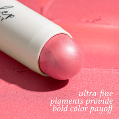 Julep Skip The Brush Peony Pink blush on cheek swatch for soft color