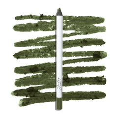 Julep When Pencil Met Gel camo green matte pencil swatch shows precise color payoff.