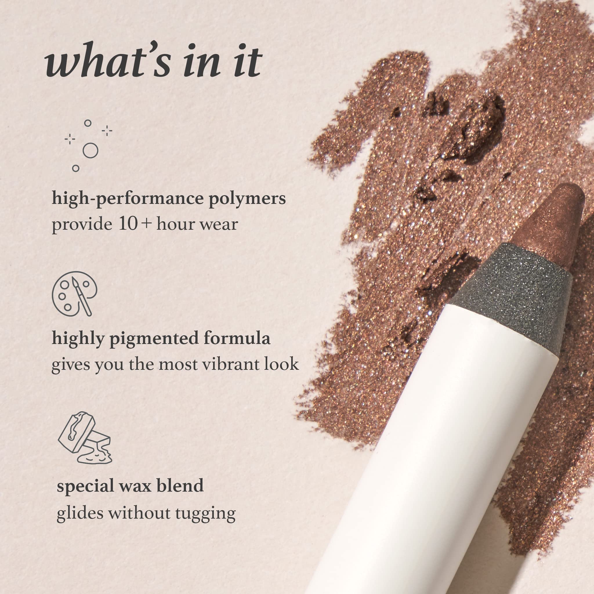 Julep When Pencil Met Gel Smoky Plum matte and shimmer swatches on palette.