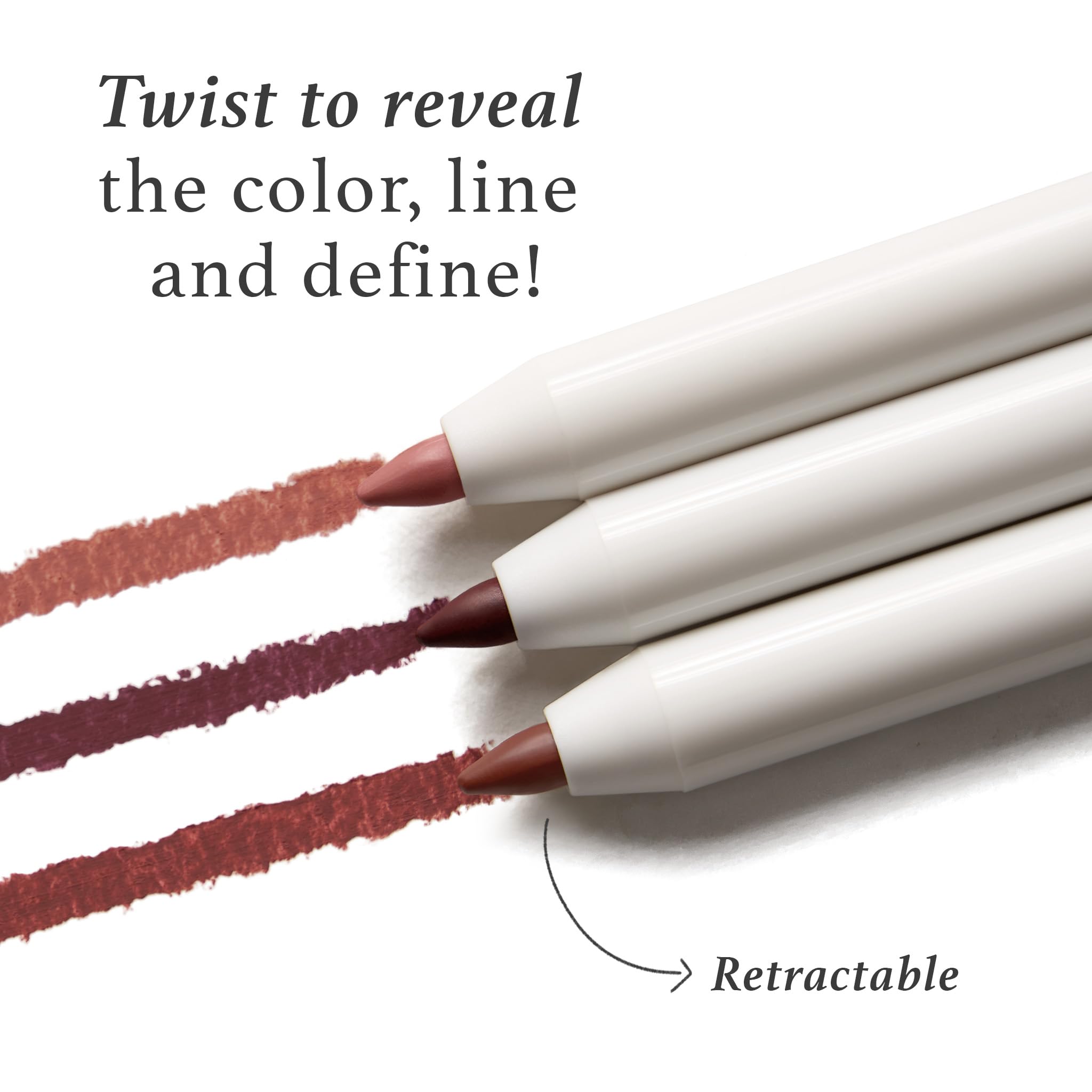 Julep lip liner Antique Rose display shows shade range at a glance.