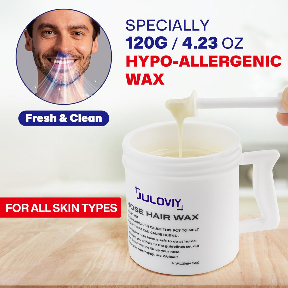 Using Juloviy Nose Wax Kit for comfortable nasal and ear hair removal