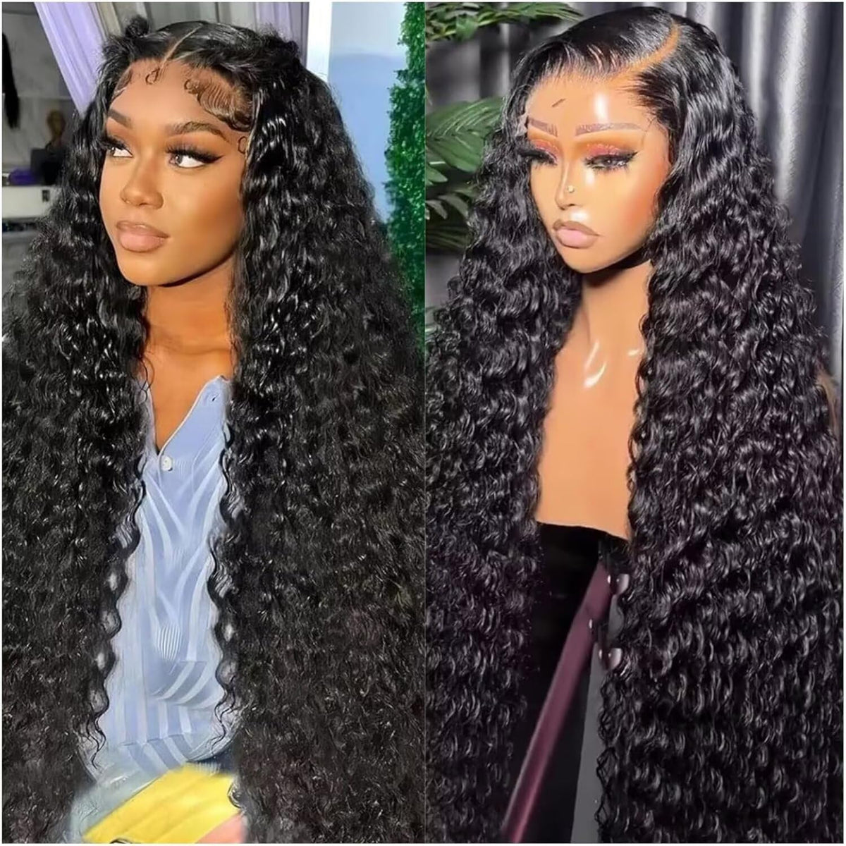 Jumida water wave lace front wig 30 inch showing natural movement and shine
