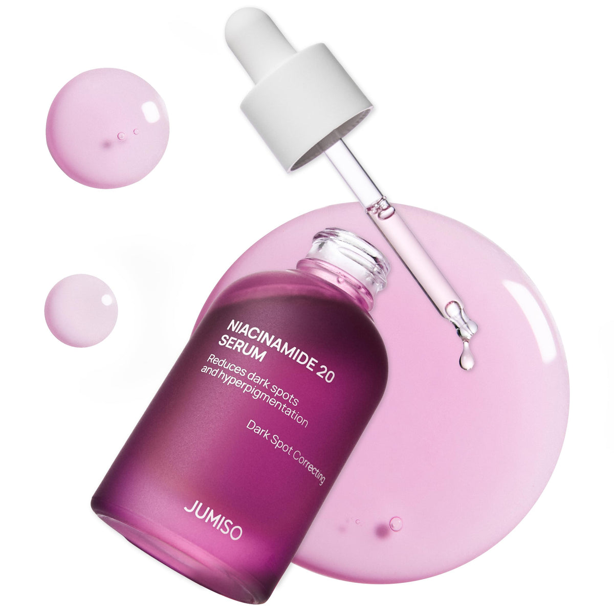 JUMISO Niacinamide 20 Serum bottle closeup showcases premium packaging for clear skin