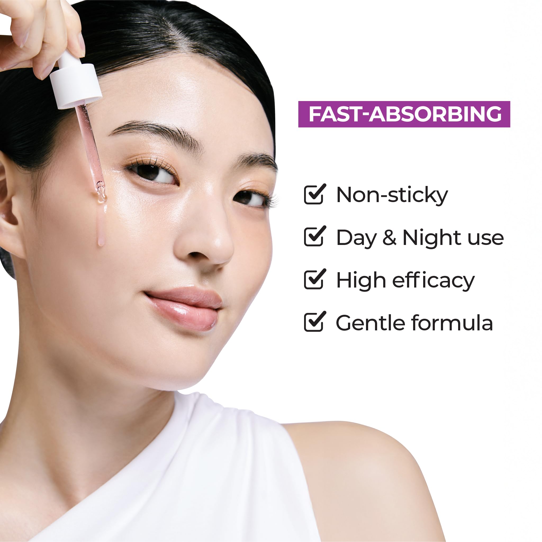 JUMISO Niacinamide 20 Serum texture swirl demonstrates lightweight, fast-absorbing formula