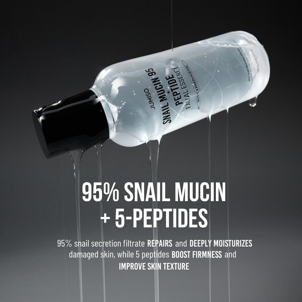 JUMISO Snail Mucin 95 + Peptide Essence label detail showcases key ingredients.