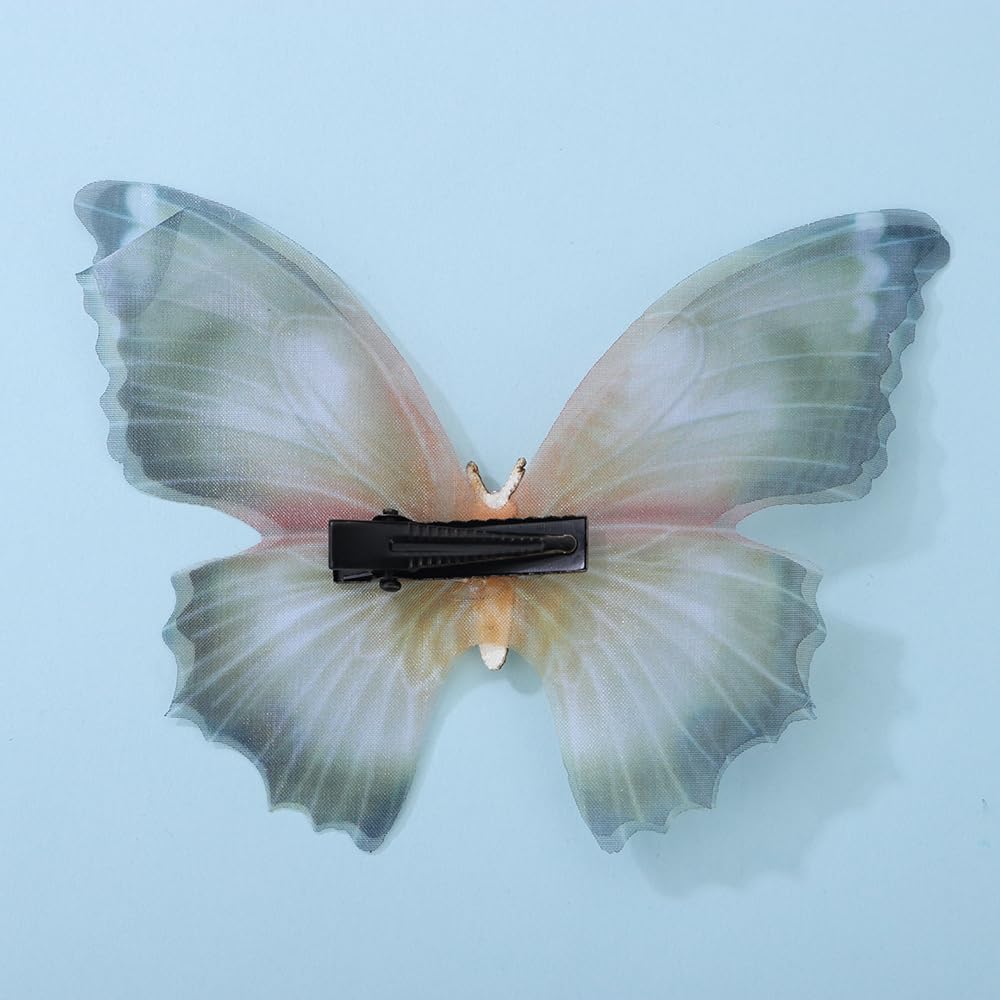 Jumwrit green butterfly clip made from pearl and alloy for durable wear.