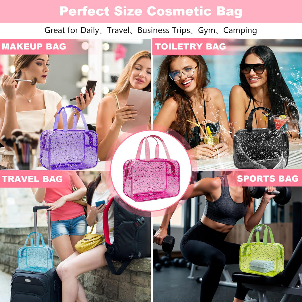 Junesters clear wash bag doubles as cosmetic organizer or beach-ready carry