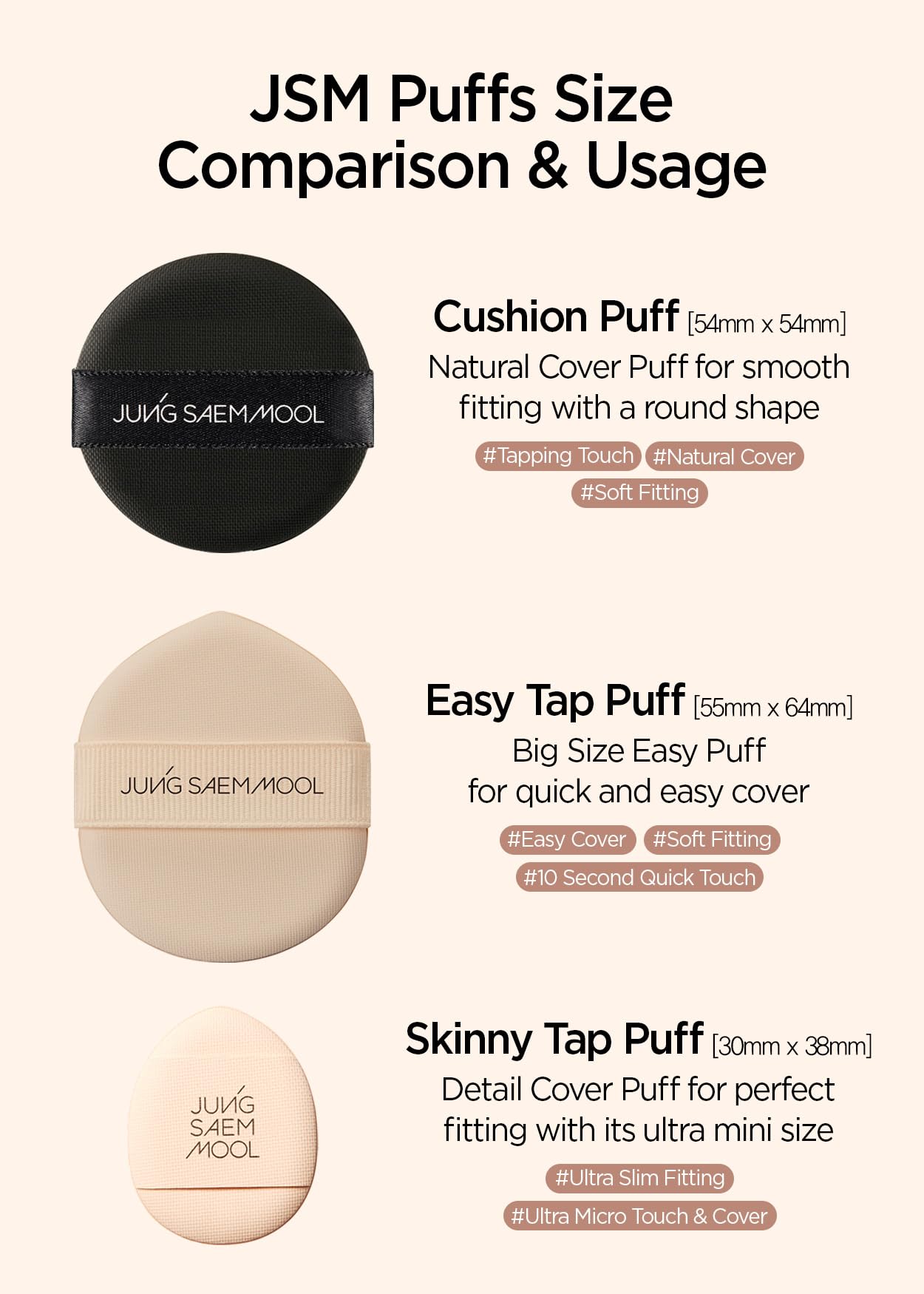 JUNG SAEM MOOL cushion puff on-the-go design is travel-friendly.