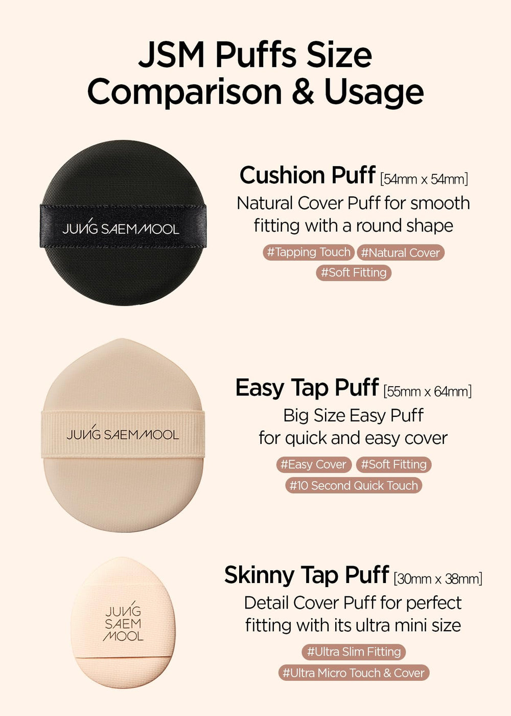 JUNG SAEM MOOL cushion puff on-the-go design is travel-friendly.