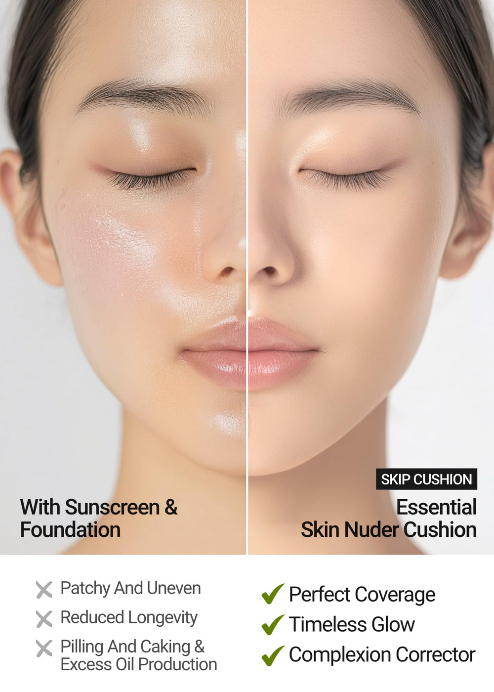 Jung Saem Mool cushion SPF50 broad-spectrum badge on packaging.