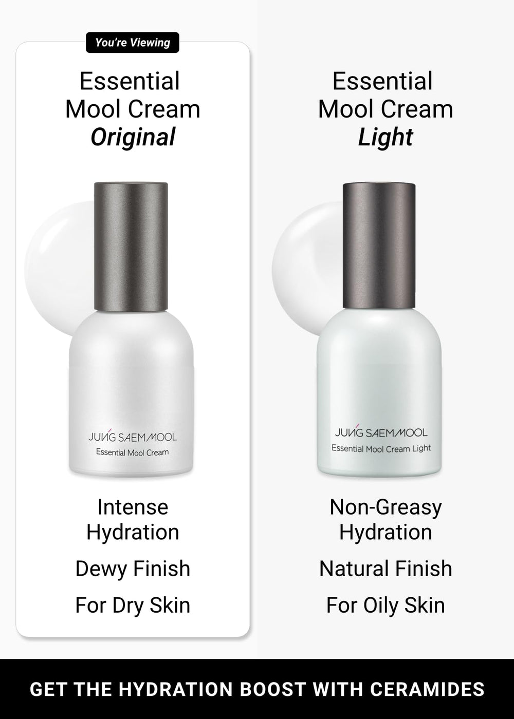 JUNG SAEM MOOL Essential Mool Cream fermented-pearl extract ingredient highlight.