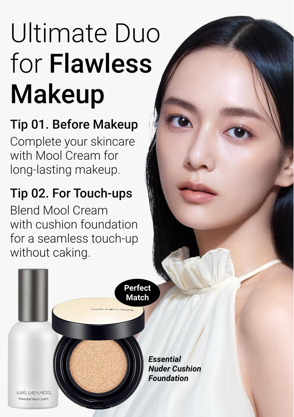 Routine prep shot with Essential Mool Cream ready for makeup application