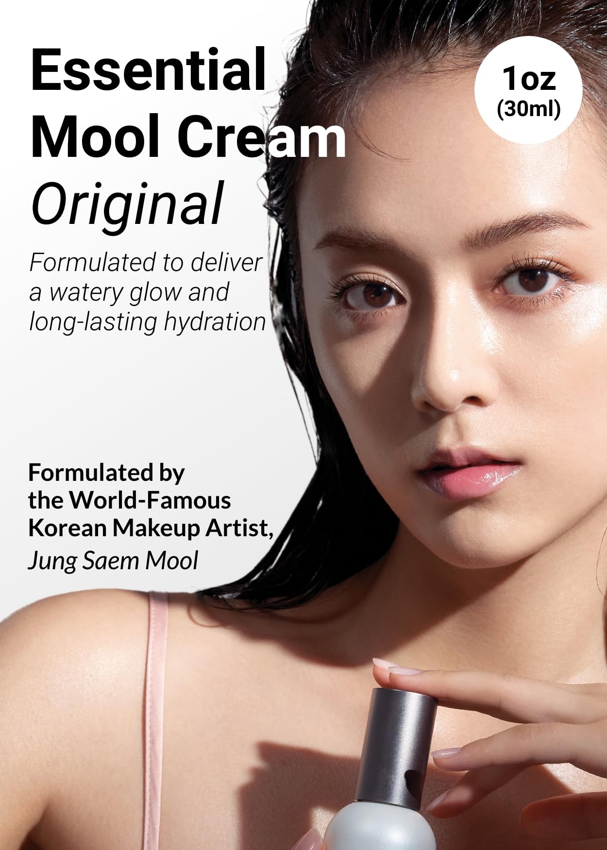 JUNG SAEM MOOL Essential Mool Cream texture-closeup reveals watery gel-cream consistency.