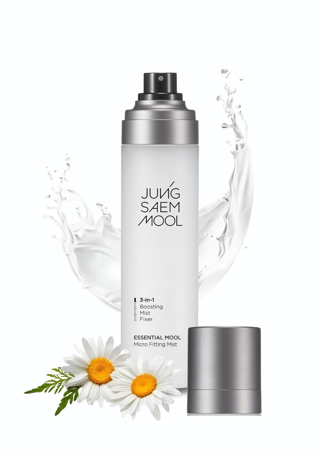 JUNG SAEM MOOL Essential Mool Micro Fitting Face Mist application shot locks in makeup for longer wear.