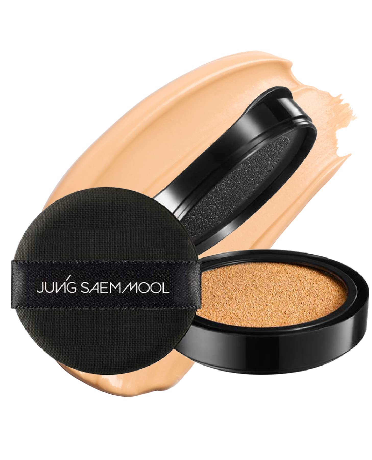 Jung Saem Mool Essential Skin Nuder Cushion 21 Medium refill closeup for portable, breathable coverage.