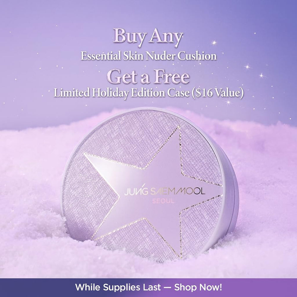Jung Saem Mool cushion puff close-up showing blending tool included for customizable coverage.