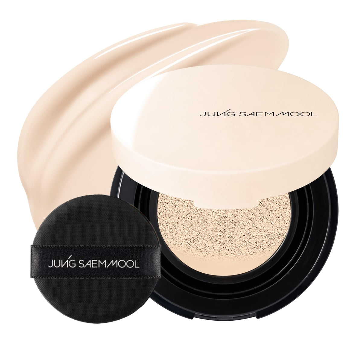 Jung Saem Mool Mini Essential Skin Nuder Cushion compact delivers natural radiance with buildable coverage.