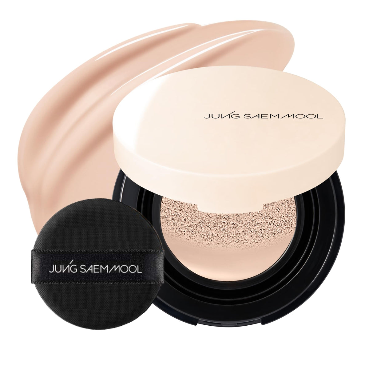Jung Saem Mool Mini Cushion puff with mesh cushion enables precise, skin-like coverage.