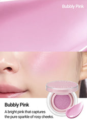 JUNG SAEM MOOL cushion blush watercolor finish swatch on skin for soft flush