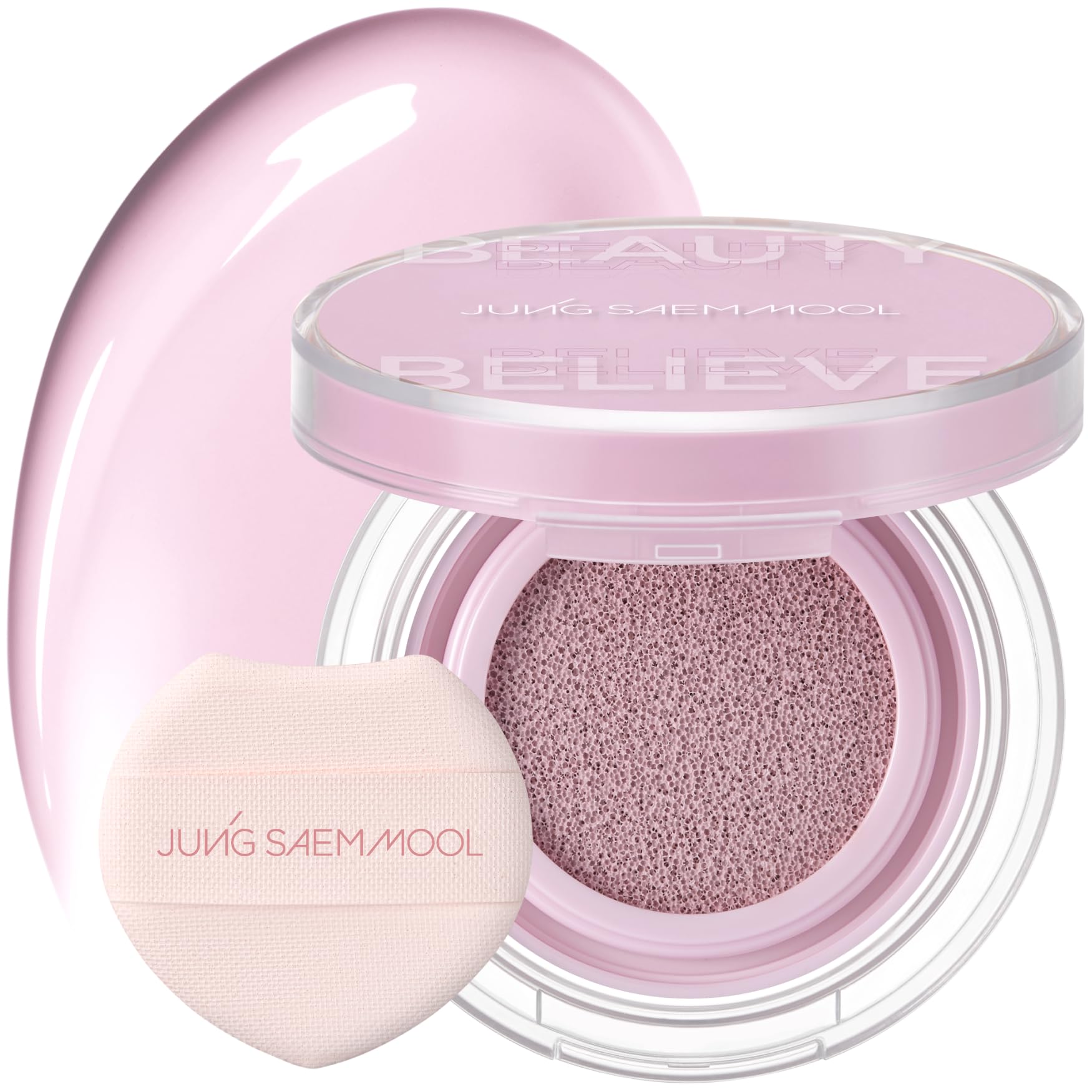 JUNGSAEMMOOL Rubor en cojín Lavanda Rosa, empaque compacto para retoques rápidos.