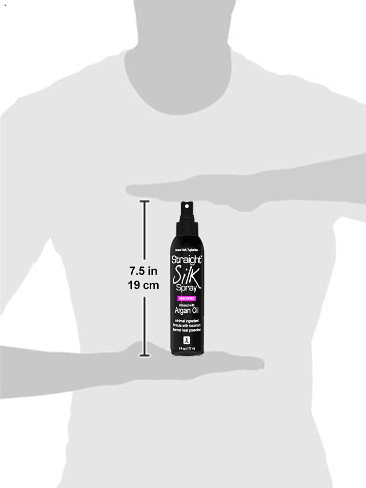 JuniorLabs Straight Silk Spray being applied for detangling and smoothing.