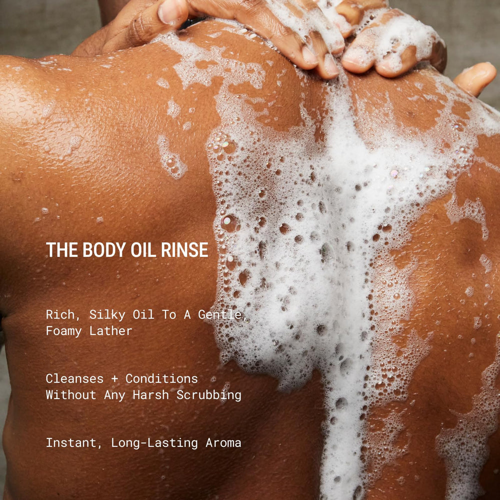JUNO & Co Body Oil Rinse in-shower lather with soothing scent.