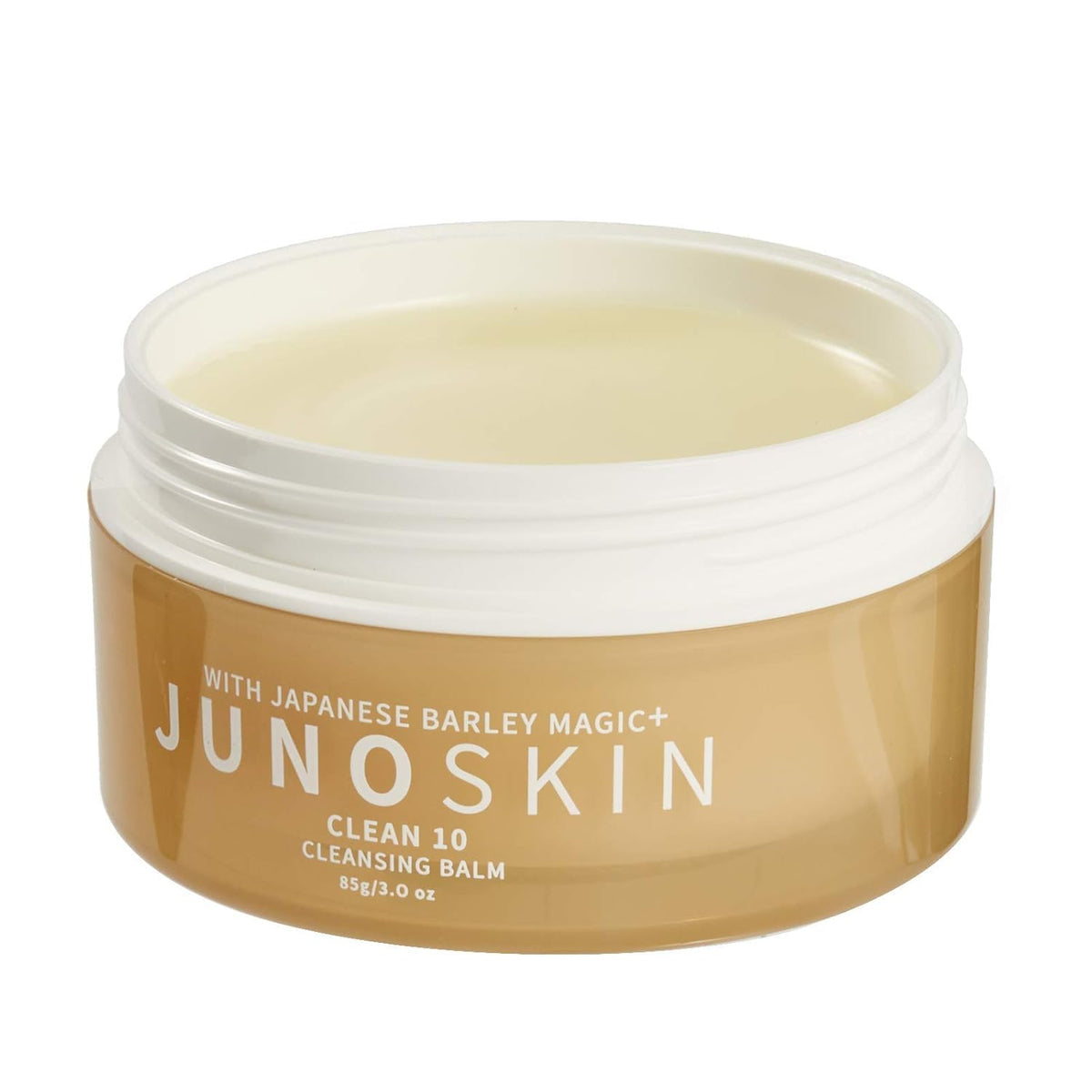 JUNO & Co Clean 10 cleansing balm jar front view, inviting gentle makeup removal routine.