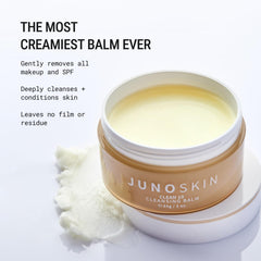 JUNO & Co Clean 10 balm jar scoop shows silky texture for easy spread.