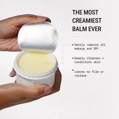 JUNO & CO Jade Clean10 balm scoop application — creamy texture melts into silky oil.