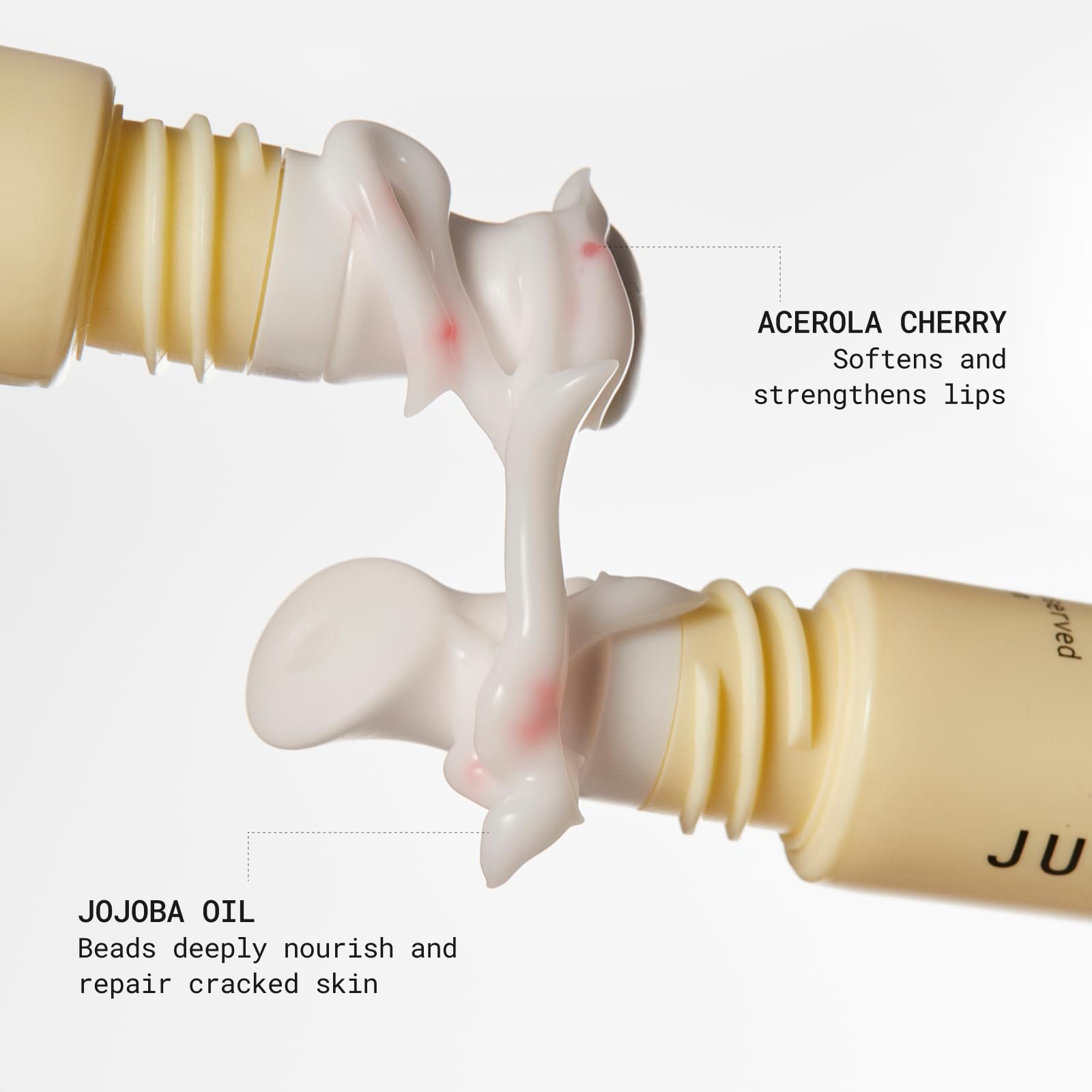 JUNO & Co Lip Milk application on lips for daytime hydration.
