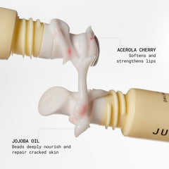 JUNO & Co Lip Milk application on lips for daytime hydration.