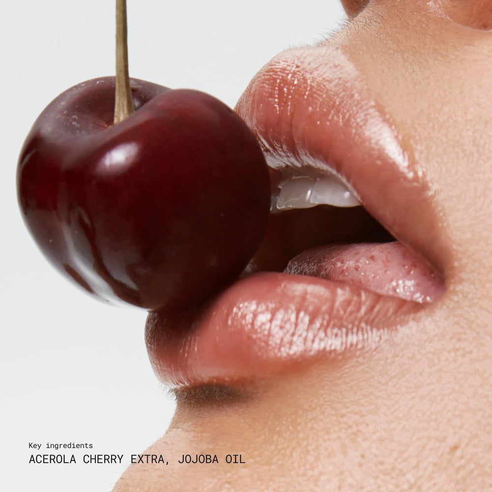 JUNO & Co Lip Milk beads infused with jojoba nourish dry lips.