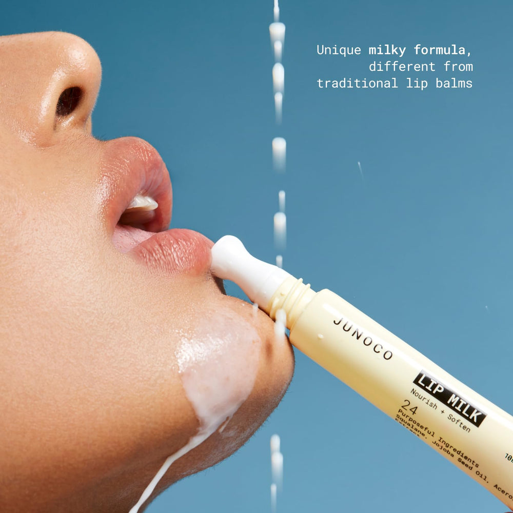 JUNO & Co Lip Milk tube packaging ready for quick lip prep.