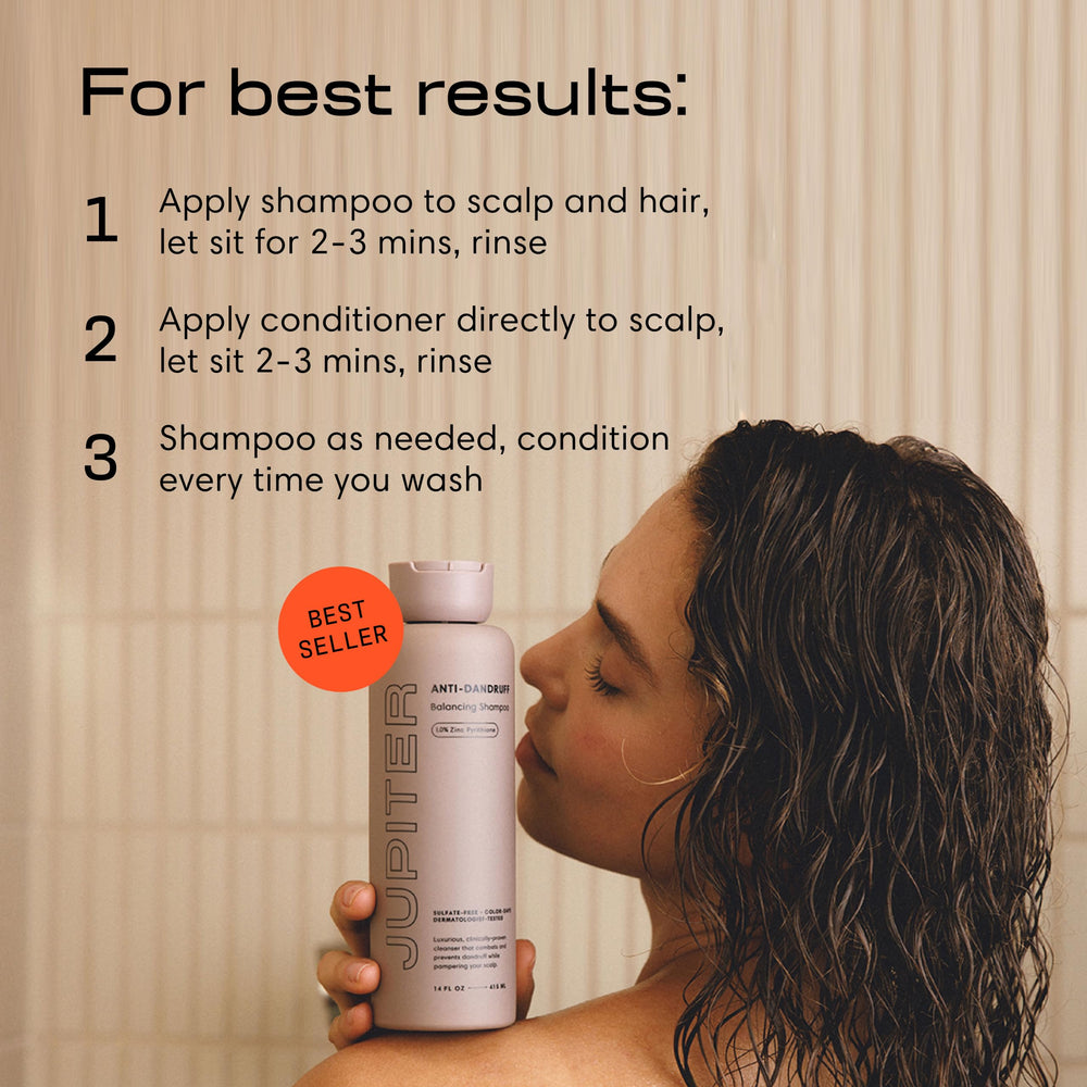 Jupiter Conditioner bottle showcases moisture-lock and frizz control for manageable hair.