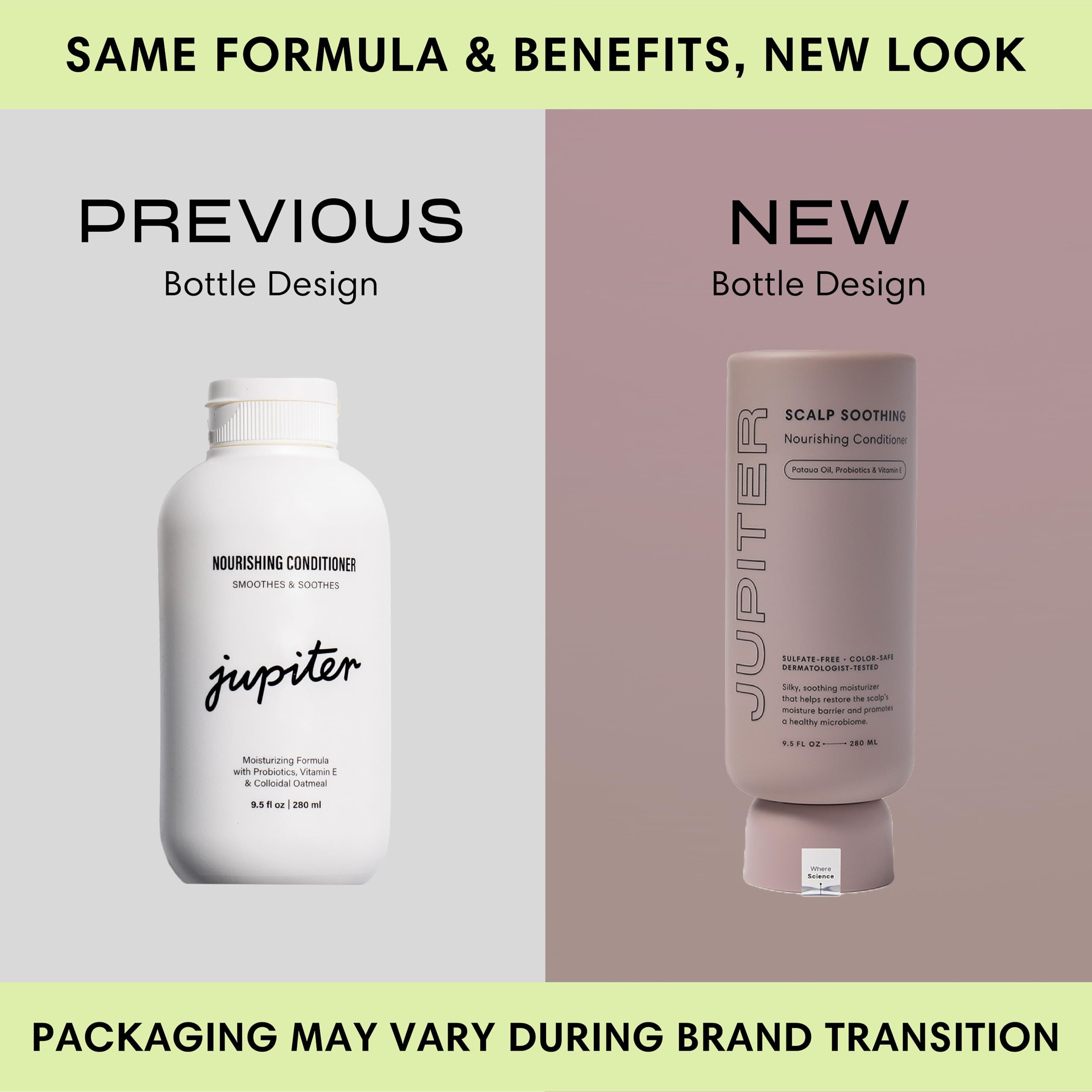 Jupiter Nourishing Conditioner pump bottle delivers creamy hydration for smooth hair.