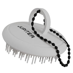 Jupiter Scalp Exfoliator front view shows ergonomic grip for comfortable, gentle exfoliation and scalp care.