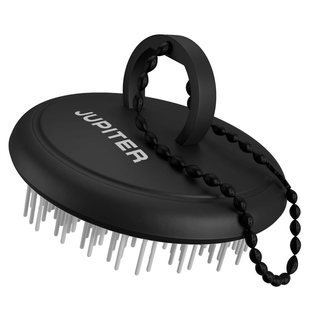 Jupiter Scalp Exfoliator front view demonstrates compact design for daily scalp care.