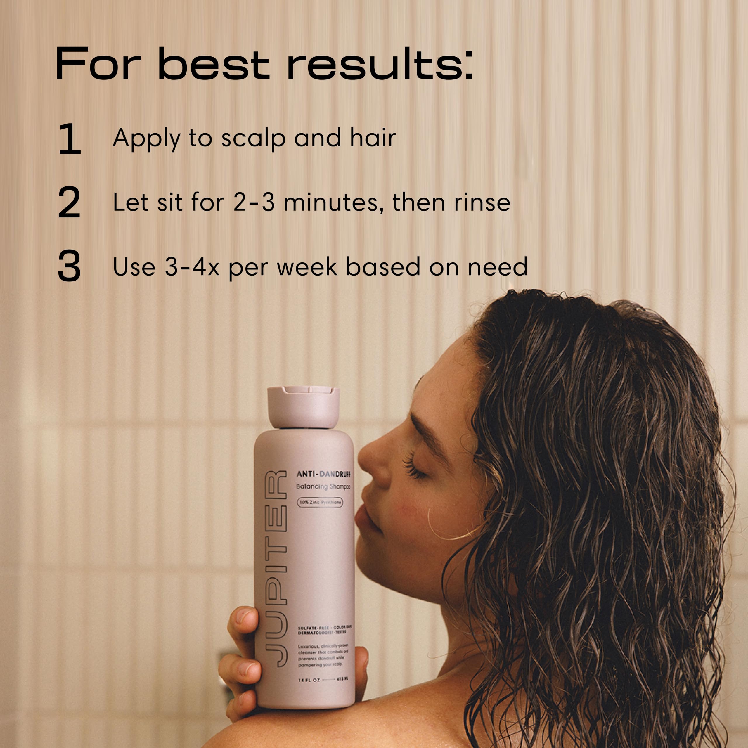 Jupiter shampoo foaming lather demonstrates gentle cleansing for daily use.